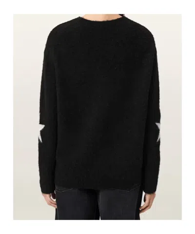 Allsaints Kismet Intarsia Knitted Sweater In Black