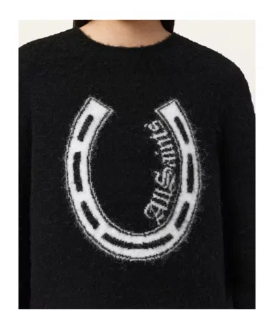 Allsaints Kismet Intarsia Knitted Sweater In Black