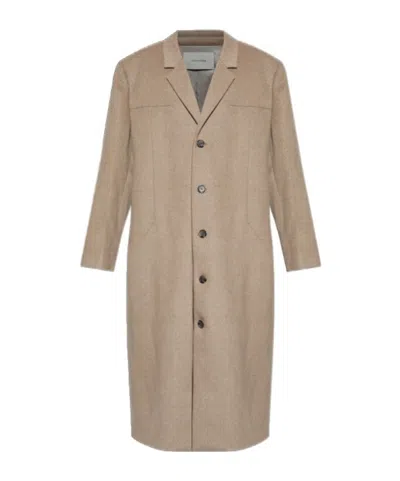 Entire Studios Button-fastening Wool Coat In Brown