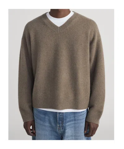 Frame V-neck Sweater In Brown