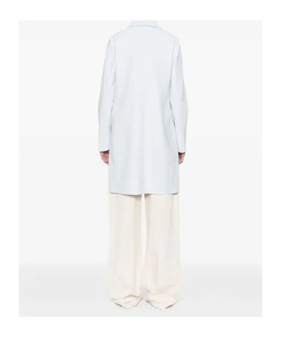 Herno Light Blue Polyamide Coat In Blue