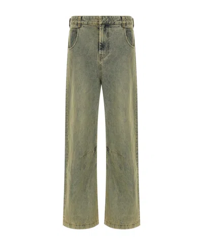 Entire Studios Lean Stonewash-effect Jeans In Green