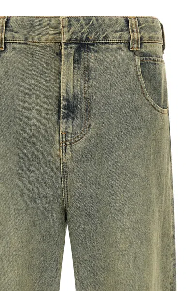 Entire Studios Lean Stonewash-effect Jeans In Green