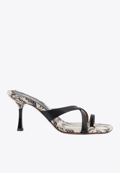 Paris Texas Lorena 80 Python Leather Sandals In Multi
