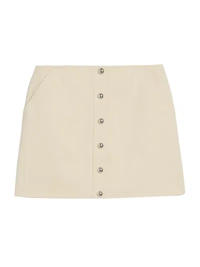 Apparis Ella Canvas Mini Skirt In White