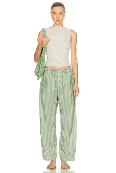 Bode Sylvan Stripe Pant In Green