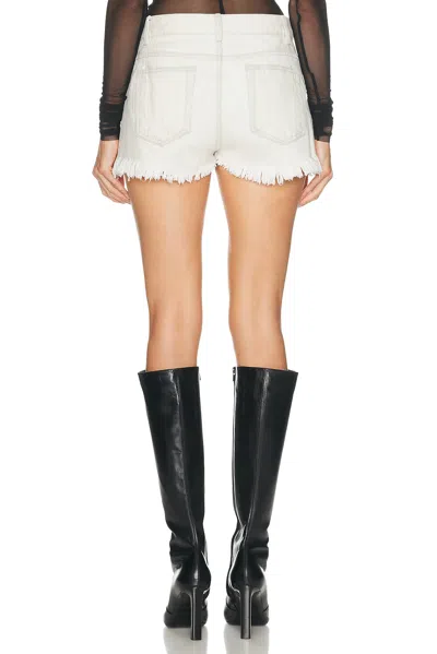 Rick Owens Denim Shorts With Bias Cutoffs In White