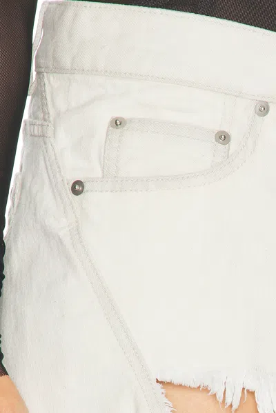 Rick Owens Denim Shorts With Bias Cutoffs In White