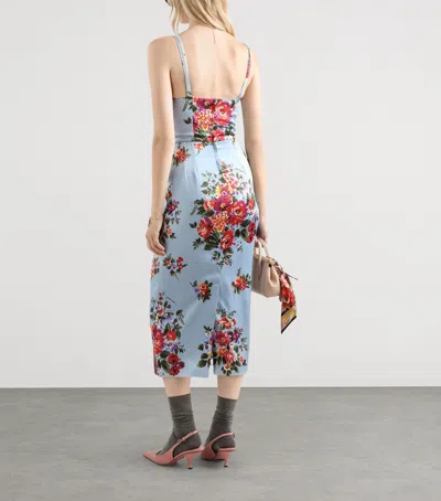 Dolce & Gabbana Floral Midi Dress Fitted Silhouette In Multi