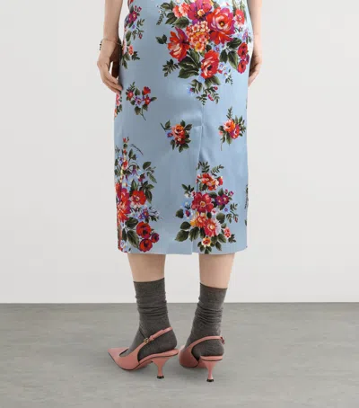 Dolce & Gabbana Floral Midi Dress Fitted Silhouette In Multi