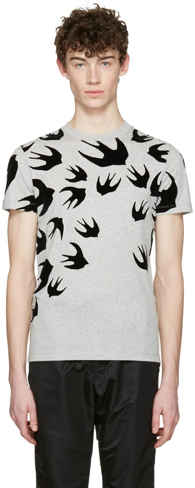 Mcq By Alexander Mcqueen Mcq Alexander Mcqueen Swallow Print T In Grey