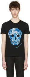 ALEXANDER MCQUEEN Black Embroidered Skull T-Shirt