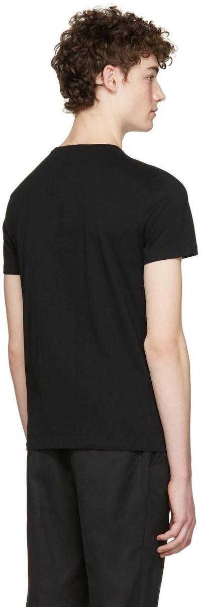 Shop Alexander Mcqueen Black Embroidered Skull T-shirt