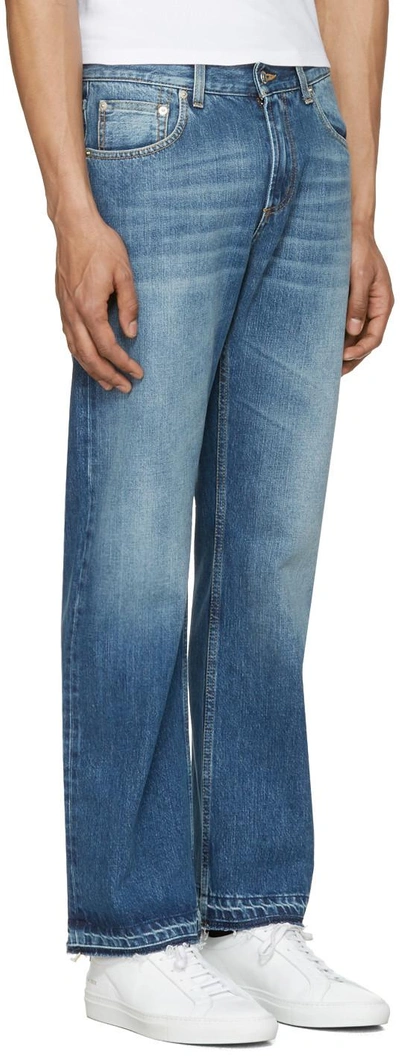 Shop Alexander Mcqueen Blue Straight-leg Jeans