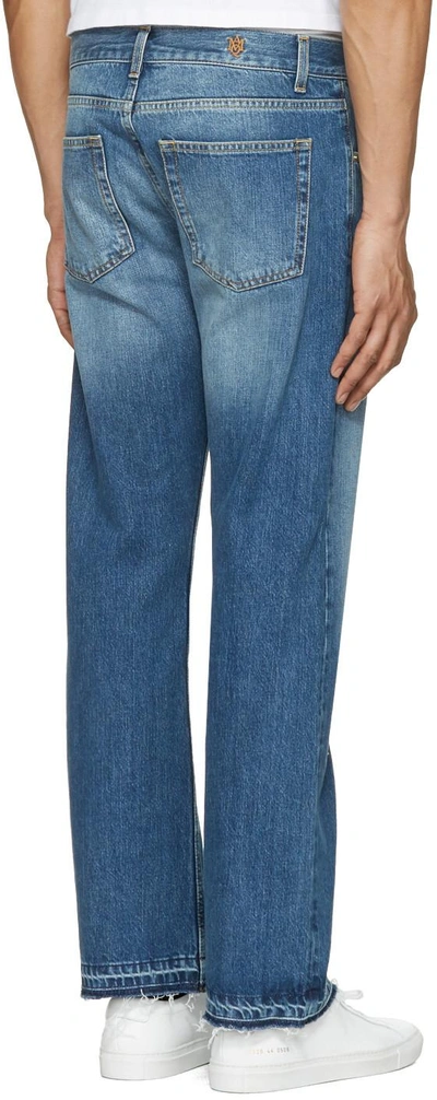 Shop Alexander Mcqueen Blue Straight-leg Jeans