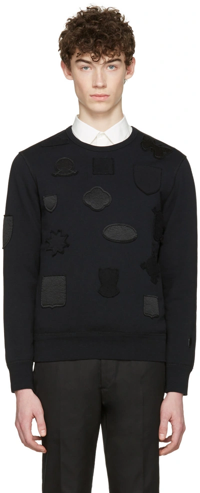 Alexander Mcqueen Satin Crest Patch Organic Cotton Sweatshirt In Black