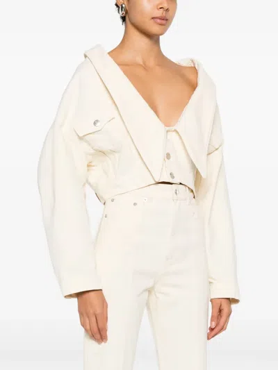 Viktor & Rolf Button Denim Jacket In White