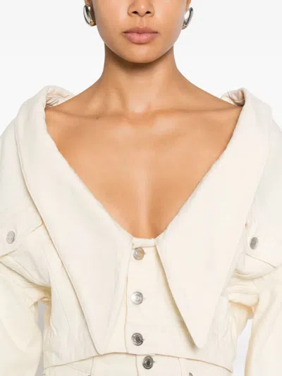 Viktor & Rolf Button Denim Jacket In White
