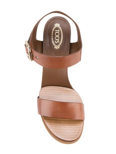 Shop Tod's Buckled Sandals - Brown