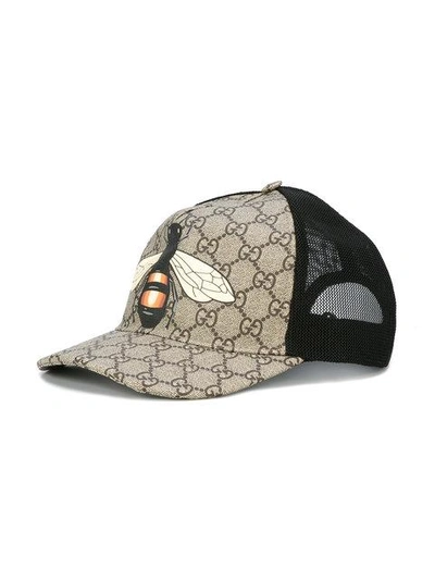 Gucci Bee Coated Gg Canvas & Mesh Baseball Hat, Beige/black In Dark  Brown-black | ModeSens