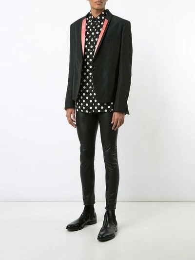 Shop Haider Ackermann Contrast Lapel Blazer - Black