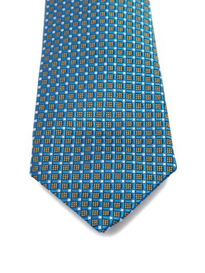 Kiton Geometric-pattern Tie In Neutral
