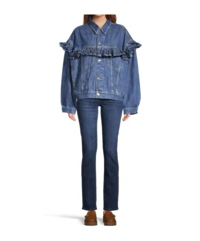Frame The Ruffle Jacket Twisted In Blue