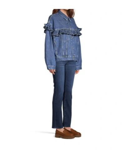 Frame The Ruffle Jacket Twisted In Blue