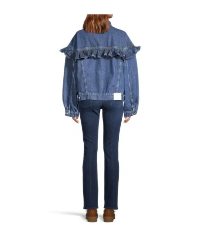 Frame The Ruffle Jacket Twisted In Blue