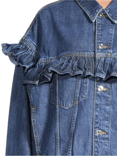 Frame The Ruffle Jacket Twisted In Blue