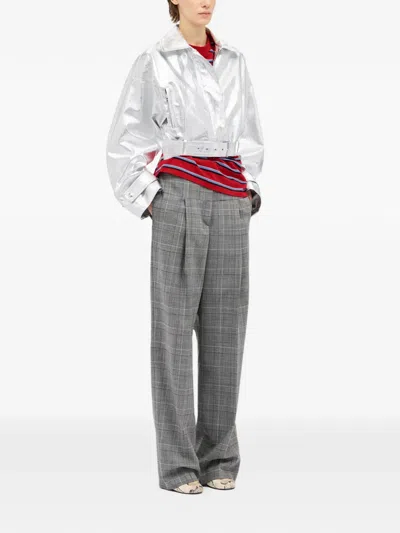 Msgm Striped T-shirt In Red