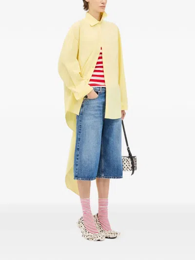 Msgm Pocket Denim Short In Blue