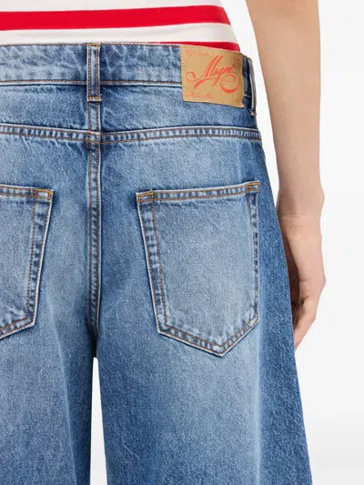 Msgm Pocket Denim Short In Blue