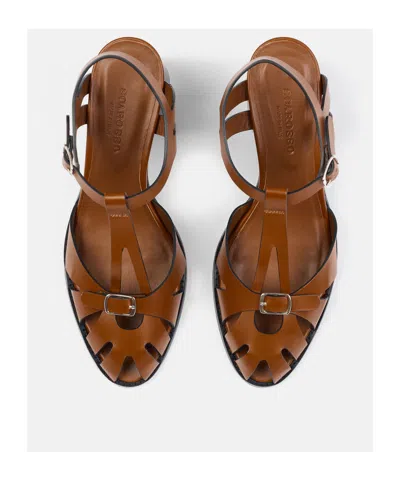 Scarosso Giulia Fisherman Heeled Sandals In Brown