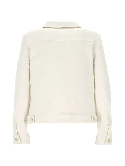 Marella Logo-button Denim Jacket In Neutral