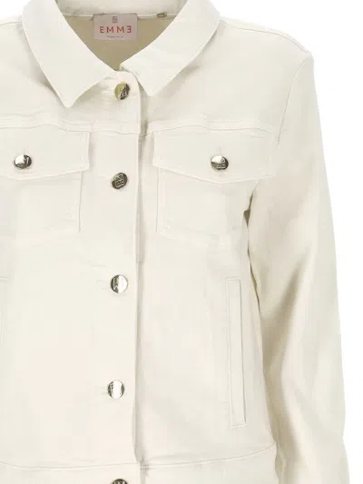 Marella Logo-button Denim Jacket In Neutral