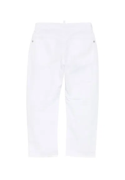 Dsquared2 Distressed Logo Jeans In White