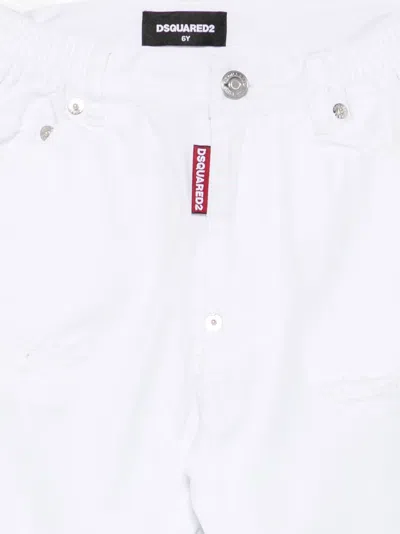 Dsquared2 Distressed Logo Jeans In White