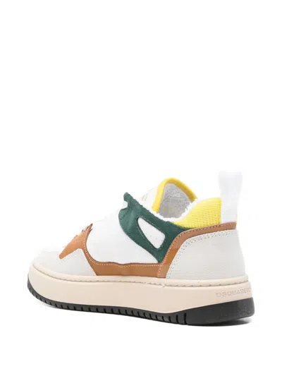 Dsquared2 Leaf-patch Sneakers In White