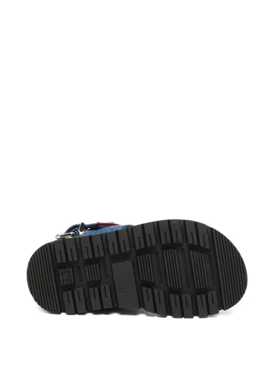 Dsquared2 Logo-patch Denim Sandals In Blue