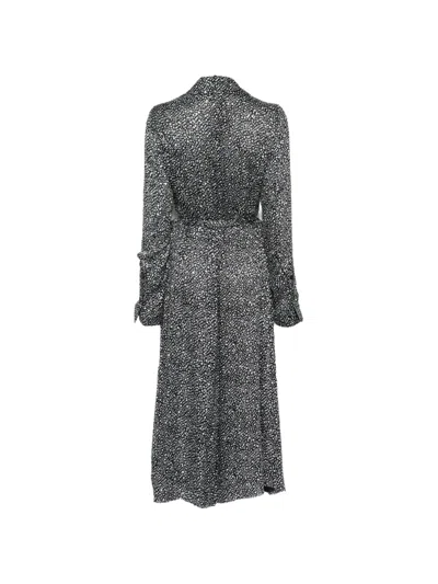 Sapio Buttoned Patterned Coat In Black