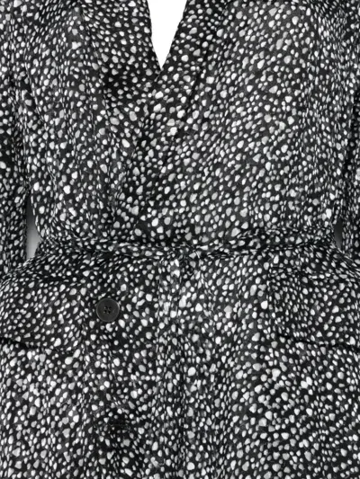 Sapio Buttoned Patterned Coat In Black