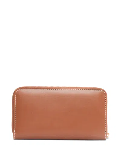 Orciani Logo-debossed Leather Wallet In Red