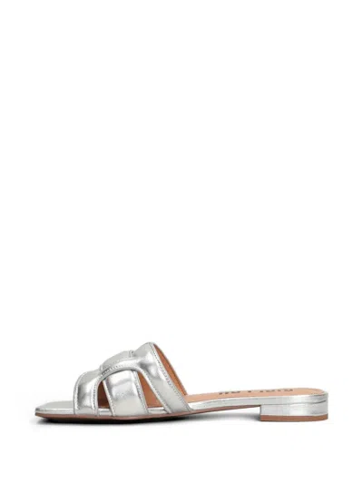 Bibi Lou Holly Interwoven-strap Flat Sandals In Silver