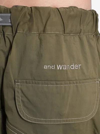 And Wander Multi-pocket Cargo Shorts In Green