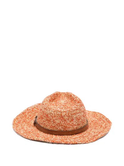 Ibeliv Crocheted Raffia Ento Hat In Red