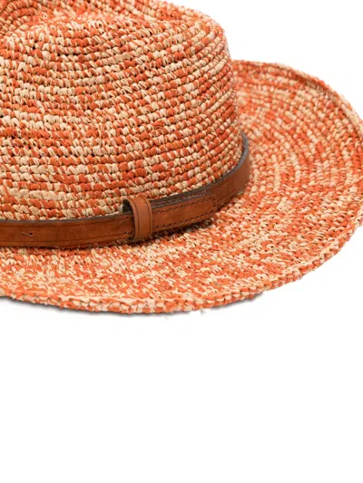 Ibeliv Crocheted Raffia Ento Hat In Red
