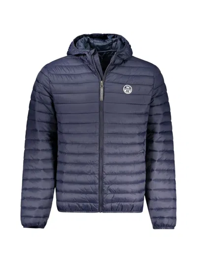 North Sails Hooded Puffer Jacket In Blue