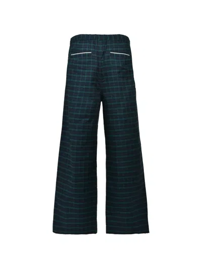 Breath Script Logo Check Wide-leg Trousers In Multi