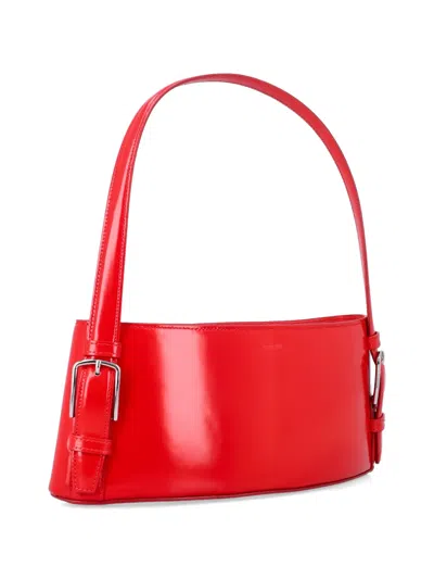 Coperni Cylindrical Structured Glossy Leather Shoulder Bag In Red